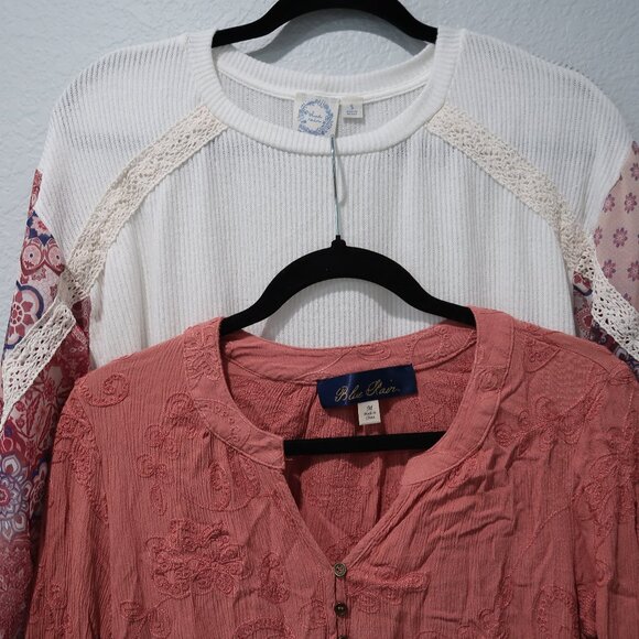 Blue Rain Blouse Womens Bundle Lot Long Sleeve Lightweight Flowy Top S/M - Picture 3 of 17